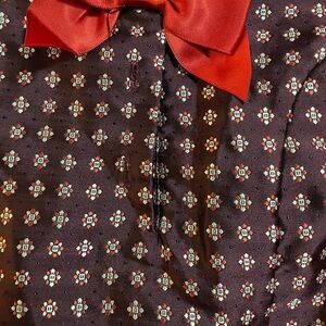Janie and Jack Burgundy Dress Top with Red Bow